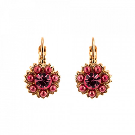 Cercei placati cu Aur roz de 24K, cu cristale Swarovski, Antigua | 1411/2-223-1RG6-Roz-5568
