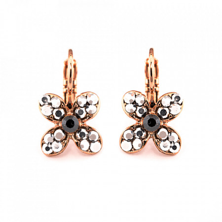 Cercei placati cu Aur roz de 24K, cu cristale Swarovski, Black Diamond | 1138-747RG-Multicolor-2048