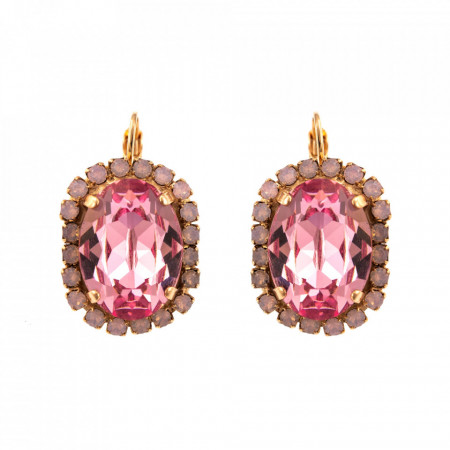 Cercei placati cu Aur roz de 24K, cu cristale Swarovski, California Dreaming | 1090/1-1063RG6-Multicolor-1798