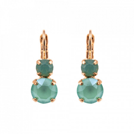 Cercei placati cu Aur roz de 24K, cu cristale Swarovski, Fern | 1190-2143RG6-Verde-5438