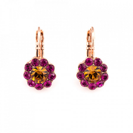 Cercei placati cu Aur roz de 24K, cu cristale Swarovski, Happy Days | 1379-1007RG6-Multicolor-5478