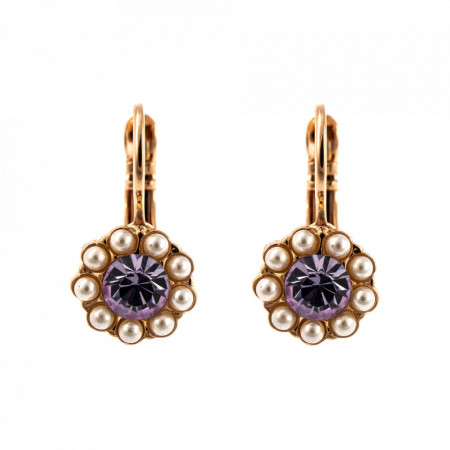 Cercei placati cu Aur roz de 24K, cu cristale Swarovski, Romance | 1379-139-10RG6-Multicolor-5498