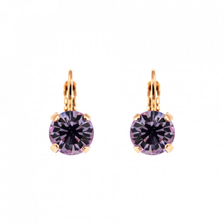 Cercei placati cu Aur roz de 24K, cu cristale Swarovski, Violet - Colors | 1440-371RG6-Mov-5968