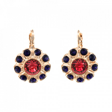 Cercei placati cu Aur roz de 24K, cu cristale Swarovski, Xenia - Odyssey | 1205-1091RG6-Multicolor-5508