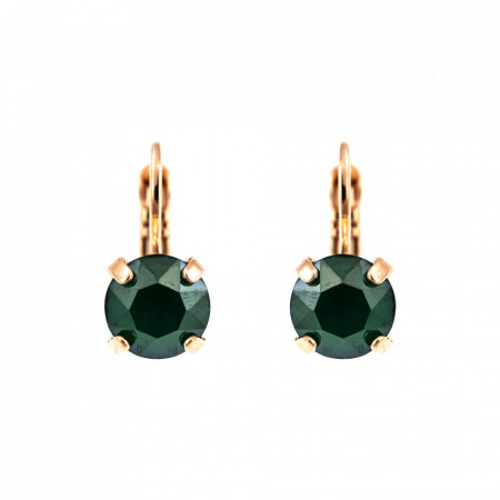Cercei placati cu Aur roz de 24K, cu cristale Swarovski, Fern | 1440-252RG6-Verde-5958