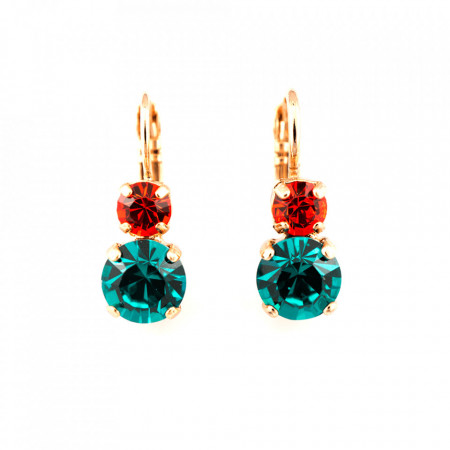 Cercei placati cu Aur roz de 24K, cu cristale Swarovski, Happy Days | 1190-1311RG6-Multicolor-5428