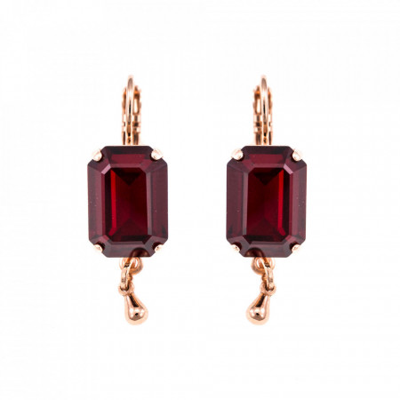 Cercei placati cu Aur roz de 24K, cu cristale Swarovski, Lady In Red | 1040/5-208RG6-Rosu-1508