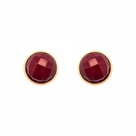 Cercei placati cu Aur roz de 24K, cu cristale Swarovski, Lady In Red | 1110-M40RG2-Rosu-1938