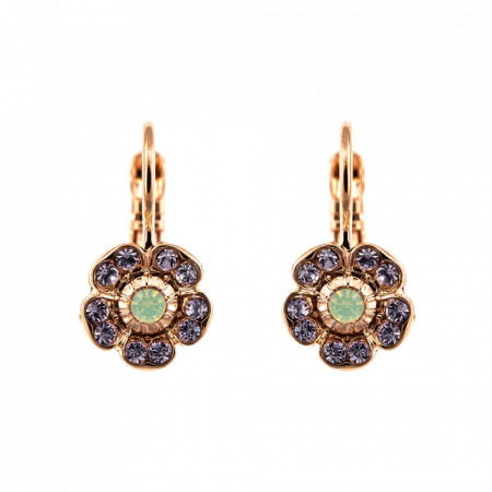 Cercei placati cu Aur roz de 24K, cu cristale Swarovski, Lavender | 1504/2-1910RG6-Multicolor-6088