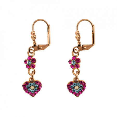 Cercei placati cu Aur roz de 24K, cu cristale Swarovski, Memories of Montmartre | 1322/4-1146RG1