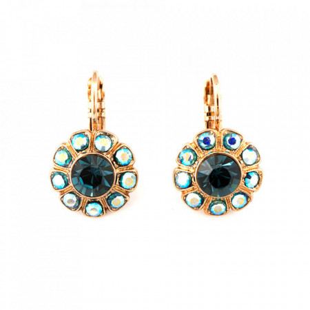 Cercei placati cu Aur roz de 24K, cu cristale Swarovski, Nightfall | 1131-207RG6-Albastru-2008