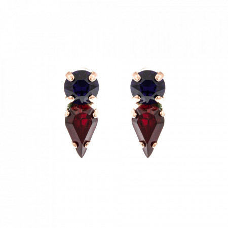 Cercei placati cu Aur roz de 24K, cu cristale Swarovski, Xenia - Odyssey | 1030/8-1091RG2-Multicolor-1368