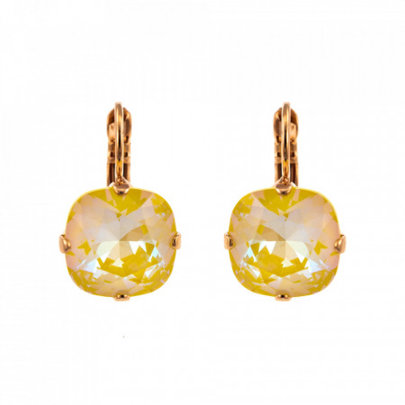 Cercei placati cu Aur roz de 24K, cu cristale Swarovski, Yellow Brick Road | 1326/4-141RG6-Galben-5408
