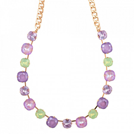 Colier placat cu Aur roz de 24K, cu cristale Swarovski, Lavender | 3326/90-1910RG-Multicolor-6218