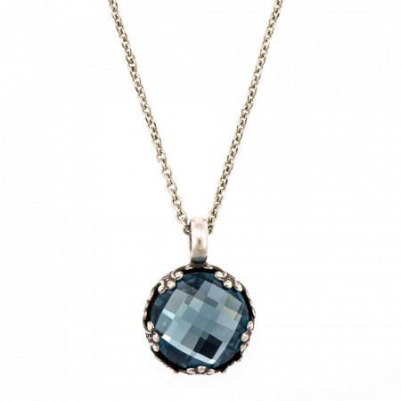 Pandantiv cu lant placat cu Argint 925, cu cristale Swarovski, Nightfall | 5323/2-266ASP-Albastru-6888