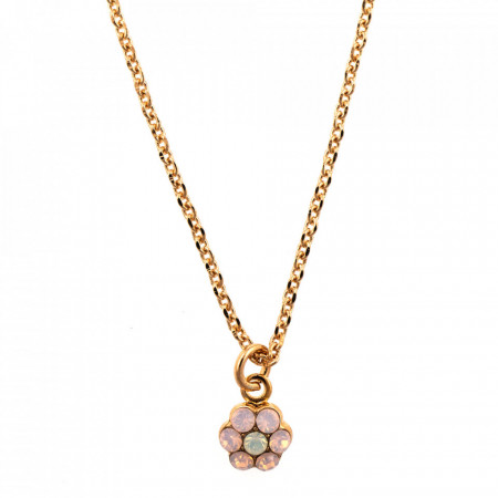 Pandantiv cu lant placat cu Aur roz de 24K, cu cristale Swarovski, Tiara Day | 5166/10-2333RG-Alb/Roz-8958