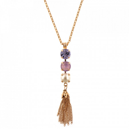 Pandantiv cu lant placat cu Aur roz de 24K, cu cristale Swarovski, Romance | 5252/1-139-10RG-Multicolor-6868