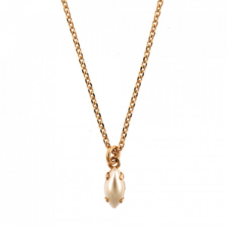 Pandantiv cu lant placat cu Aur roz de 24K, cu cristale Swarovski, Crystal Pearl's | 5633/51-139RG-Alb-6998