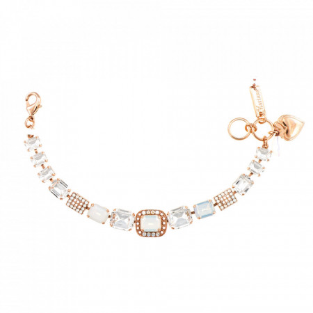 Bratara placata cu Aur roz de 24K, cu cristale Swarovski, Forever | 4040/7-5087RG-Alb-1049