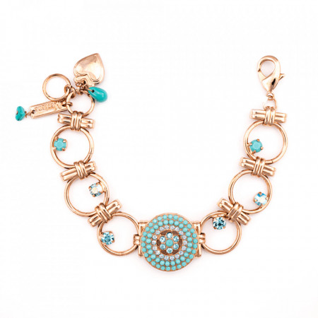 Bratara placata cu Aur roz de 24K, cu cristale Swarovski, Sapphire Sky | 4078/1-2672RG-Verde-1089