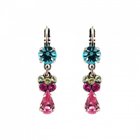 Cercei placati cu Argint 925, cu cristale Swarovski, Spring Flowers | 1414-2141SP6-Multicolor-5599