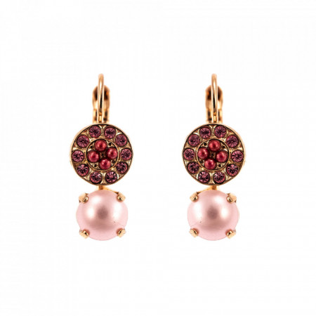 Cercei placati cu Aur roz de 24K, cu cristale Swarovski, Antigua | 1158-223-1RG6-Roz-5349