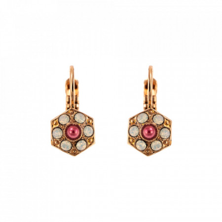 Cercei placati cu Aur roz de 24K, cu cristale Swarovski, Antigua | 1456-223-1RG6-Roz-6049