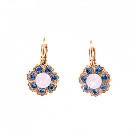 Cercei placati cu Aur roz de 24K, cu cristale Swarovski, California Dreaming | 1411/2-1067RG6-Multicolor-5549