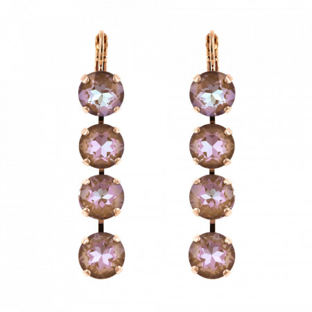 Cercei placati cu Aur roz de 24K, cu cristale Swarovski, Cappuccino DeLite | 1445/4-148148RG6-Multicolor-6029