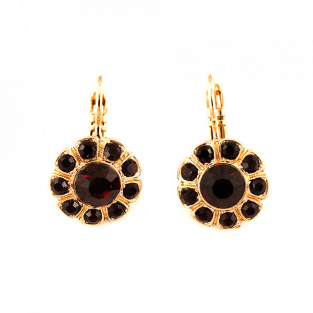 Cercei placati cu Aur roz de 24K, cu cristale Swarovski, Lady In Red | 1131-208208RG6-Rosu-2009