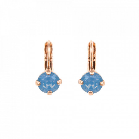Cercei placati cu Aur roz de 24K, cu cristale Swarovski, Spring Flowers | 1435-120RG6-Albastru-5729