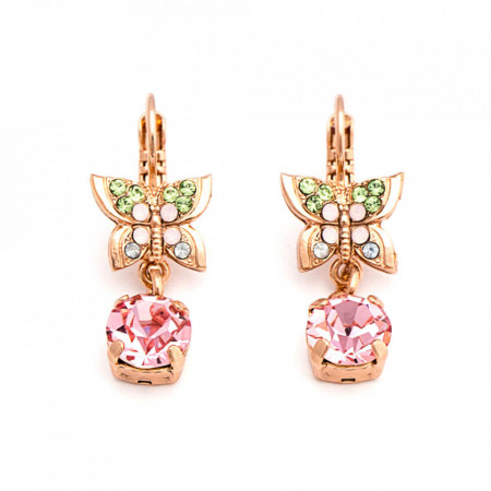 Cercei placati cu Aur roz de 24K, cu cristale Swarovski, California Dreaming | 1154-1028RG6-Multicolor-5309