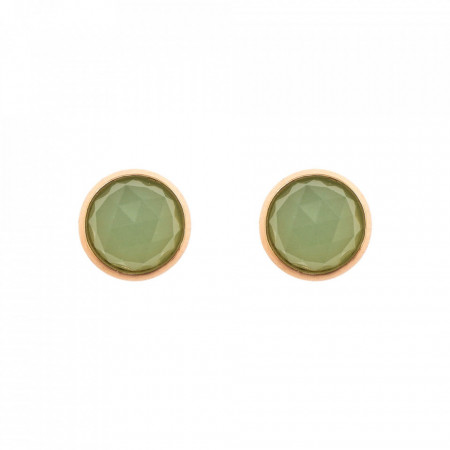 Cercei placati cu Aur roz de 24K, cu cristale Swarovski, Fern | 1110-M62RG2-Verde-1939