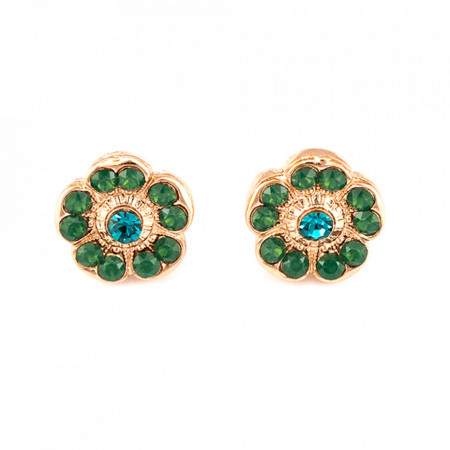 Cercei placati cu Aur roz de 24K, cu cristale Swarovski, Julia | 1220-3322RG2-Multicolor-5569