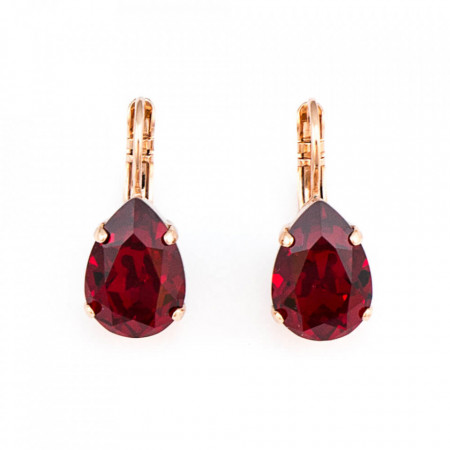 Cercei placati cu Aur roz de 24K, cu cristale Swarovski, Lady In Red | 1032/1-208SRG6-Rosu-1389
