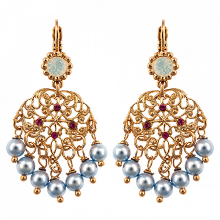 Cercei placati cu Aur roz de 24K, cu cristale Swarovski, Memories of Montmartre | 1433M-1146RG6