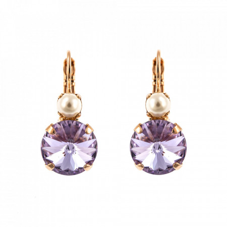 Cercei placati cu Aur roz de 24K, cu cristale Swarovski, Romance | 1037R-139-10RG6-Multicolor-1479