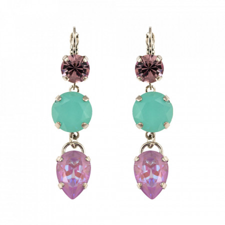 Cercei placati cu rodiu, cu cristale Swarovski, Lavender | 1440/3-1910RO6-Multicolor-5999
