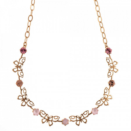 Colier placat cu Aur roz de 24K, cu cristale Swarovski, Antigua | 3636-223-1RG-Roz-6269