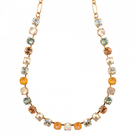 Colier placat cu Aur roz de 24K, cu cristale Swarovski, Gardenia | 3252SO1-M1913RG-Alb-6189