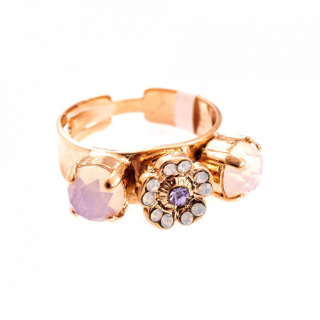 Inel placat cu Aur roz de 24K, cu cristale Swarovski, Purple Rain | 7504/2-M83371RG-Multicolor-7639