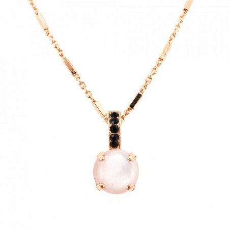 Pandantiv cu lant placat cu Aur roz de 24K, cu cristale Swarovski, St. Martin - Caribbean Life | 5062-M1081RG-Multicolor-6369