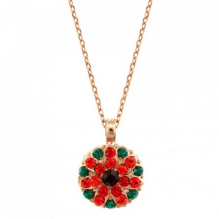 Pandantiv cu lant placat cu Aur roz de 24K, cu cristale Swarovski, Guardian Angel | 5212-279RG-Rosu-6819