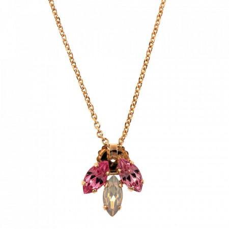 Pandantiv cu lant placat cu Aur roz de 24K, cu cristale Swarovski, Antigua | 5238/5-223-1RG-Roz-6859