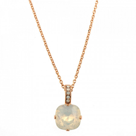 Pandantiv cu lant placat cu Aur roz de 24K, cu cristale Swarovski, Seashell | 5326/2-234234RG-Alb-6909