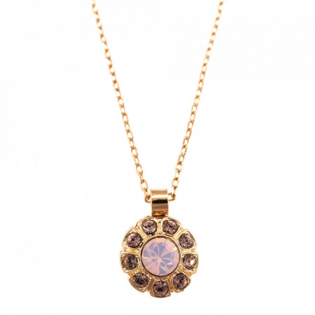 Pandantiv cu lant placat cu Aur roz de 24K, cu cristale Swarovski, Aura | 5131/6-1112RG-Multicolor-6479