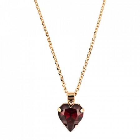Pandantiv cu lant placat cu Aur roz de 24K, cu cristale Swarovski, Lady in Red | 5100/3-208RG-Rosu-6439