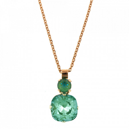Pandantiv cu lant placat cu Aur roz de 24K, cu cristale Swarovski, Silky Sage DeLite | 5326/30-169169RG-Verde-6919