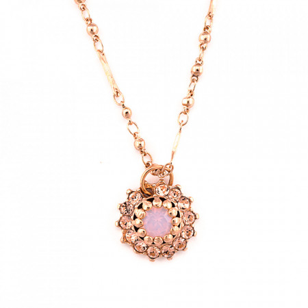 Pandantiv cu lant placat cu Aur roz de 24K, cu cristale Swarovski, Tiara Day | 5163-2333RG-Multicolor-6489