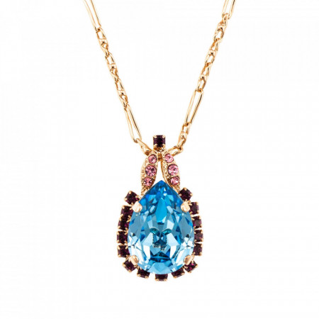 Pandantiv cu lant placat cu Aur roz de 24K, cu cristale Swarovski, Cotton Candy - The Sweet Life | 5098/2-144RG-Multicolor-6419